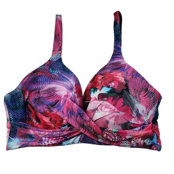 Go by Gossip Floral Molded Multicolor Bra Swim Bikini Top Size L‎ - Picture 2 of 11